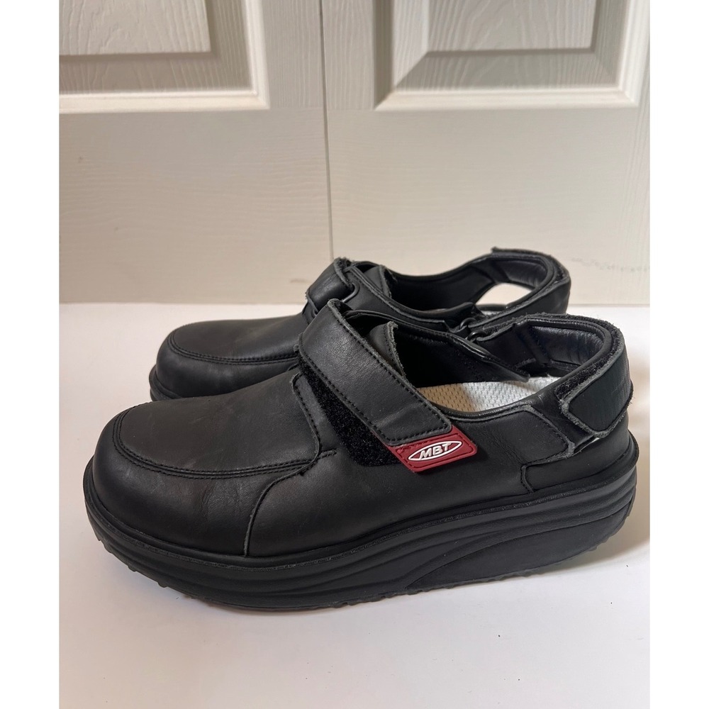 MBT Comfort Black Leather Rocker Sole Walking Shoes Womens 8.5